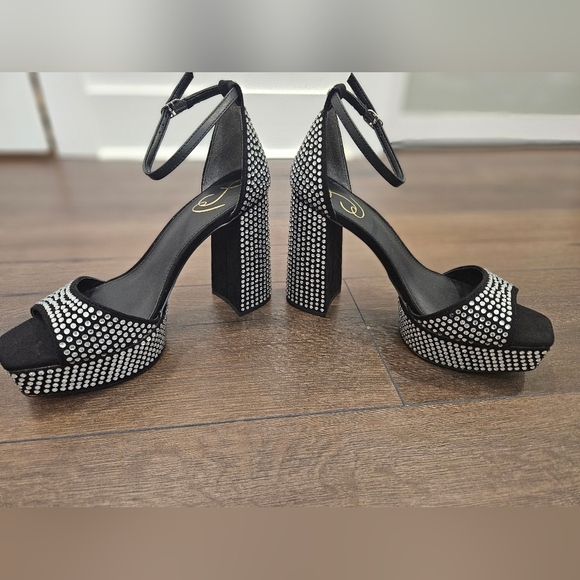 NIB 💎 Sam EDELMAN Nellie Glitz Platform Sandals- SIZE 9 - Picture 3 of 16